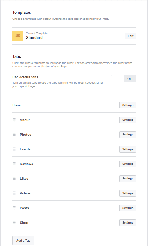 צילום מסך של עריכה בעמוד פייסבוק עסקי
