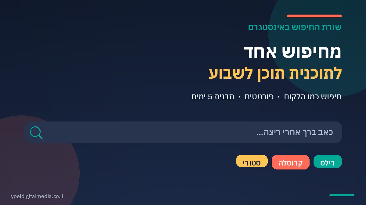 שורת החיפוש באינסטגרם כבסיס לתוכנית תוכן שבועית